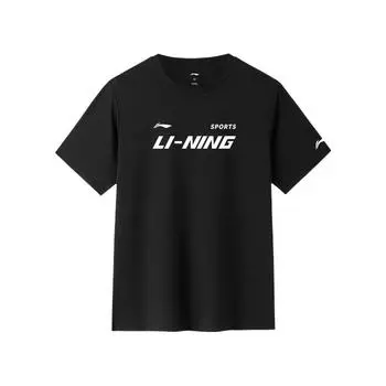 Li-Ning Quick-Dry Training Running Fitness Breathable Sweat-Absorbing Cool Short Sleeve T-Shirt Unisex Tops ATSU877-2-BK+TPU03-1 M