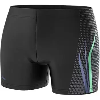 Li-Ning Quick-Drying Breathable Comfortable Sports Swim Shorts Men swimwear Black LNKW025-1 L