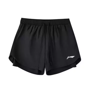 Li-Ning Quick-Drying Breathable Cool Ice Silk Thin Anti-Exposure Double-Layer Running Cycling Fitness Yoga Casual Sports Shorts Women shorts DACH233 M