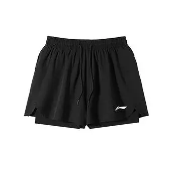 Li-Ning Quick-Drying Breathable Cool Ice Silk Comfortable Anti-Exposure Double-Layer Sports Shorts Women shorts DACH211-1 M