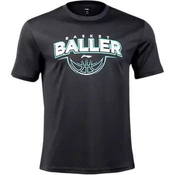Li-Ning Quick-Drying Breathable Sweat-Wicking Short Sleeve T-Shirt Men Tops Phantom-Night-Black YTSU077-2 S