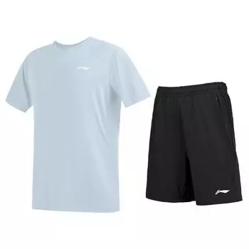 Li-Ning Quick-Drying Ice Silk Sports Suit Unisex Tops, Bottoms YATV089-1 S