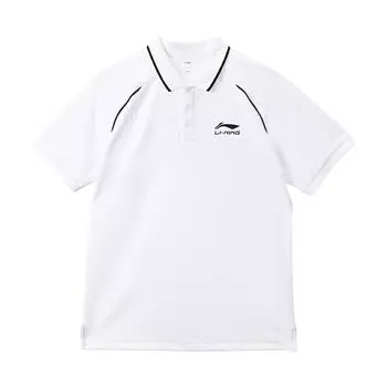 Li-Ning Quick-Drying Solid Color Breathable Straight-Cut Polo Shirt Men tops White YPLU043-1 S