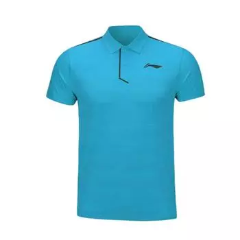 Li-Ning Quick-Drying Solid Color Short Sleeve Polo Shirt Men tops Blue AAYS051-4 3XL
