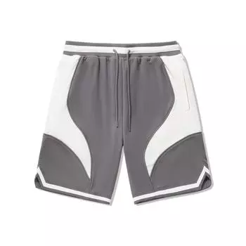 Li Ning Reignite Series Цветной блок Шорты спортивные повседневные со средней посадкой и кулиской Мужские шорты Дымчато-серый AKSU167-2 S