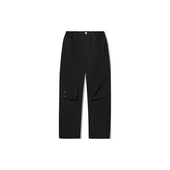 Li Ning Reignite Series однотонные прямые свободные повседневные брюки мужские низ черного цвета AKXU111-1 M