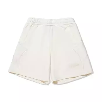 Li Ning Reignite Series Однотонные Шорты Спортивные Повседневные Свободного Кроя Со Средней Посадкой Женские шорты Молочно-белый AKSU172-3 L