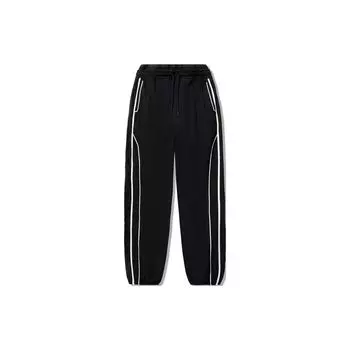 Li Ning Reignite Series однотонные свободные трикотажные спортивные брюки женские низы черного цвета AKXU108-2 M