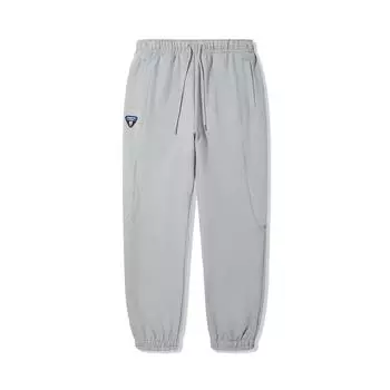 Li Ning Reignite Series Удобные флисовые теплые брюки свободного кроя с кулиской и манжетами Повседневные мужские брюки Ультрасерый AKLUA25-4 L