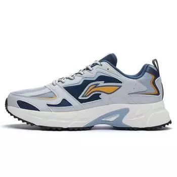 Li-Ning Ретро универсальные классические повседневные амортизирующие нескользящие износостойкие низкие кроссовки для бега мужские кроссовки серо-зеленые ARLQ001-8 41