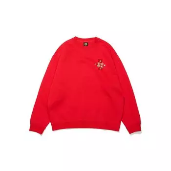 Li-Ning Rijin Doujin Series Lunar Year Edition Толстовка с круглым вырезом и графическим принтом унисекс Vermilion AWDT015-1 L