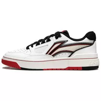 Li Ning Rookie удобные универсальные кроссовки для скейтбординга с нескользящей подошвой, амортизирующие, прочные, легкие, с низким верхом, мужские кроссовки белого и красного цвета ABCU009-1 37