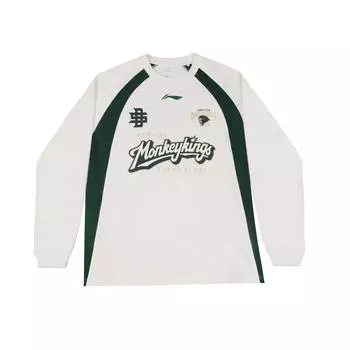Li-Ning Round Neck Knitted Loose Sports Long Sleeve T-Shirt Unisex Tops Off-White ATLU317-2 L