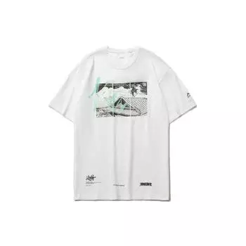 Li-Ning Round Neck Loose Knit Short Sleeve T-Shirt Men Tops White AHSR085-3 XL