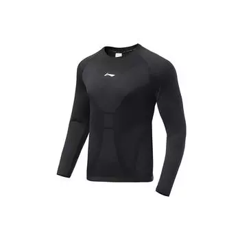 Li Ning Running Series Casual Reflective Slim Fit Pullover Sports Fitness Top Men tops Black ATLR067-1 XXXL