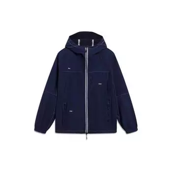 Li-Ning Светоотражающая спортивная куртка с контрастной строчкой для бега, мужская куртка кисло-синяя AFDSC79-1 S