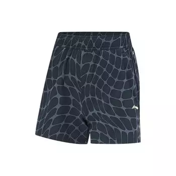 Li Ning Running Series Full Print Quick-Dry Cool Loose Sports Casual Shorts Women Shorts Black AKST474-1 S
