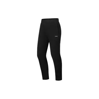 Li Ning Running Series Контрастный цветной принт с логотипом, эластичный пояс с манжетами, повседневные спортивные брюки для женщин, черные AYKSA28-1 XL