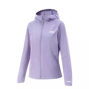 Li-Ning Running Series Letter Zipper Hooded Versatile Casual Cardigan Jacket Women jackets Aviation-Purple AFYV002-4 S