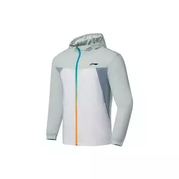 Li Ning Running Series Logo Color Block Packable Hooded Sports Jacket Men Jackets Light-Blue AFDS365-8 XXL