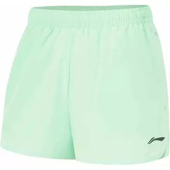 Li Ning Running Series Logo Loose Comfortable Five-Point Casual Sports Shorts Women shorts Cool-Green AKSU576-3 S