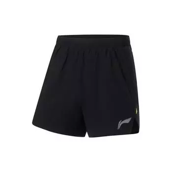 Li Ning Running Series Logo Print эластичные свободные повседневные шорты мужские шорты черные AKST267-6 XXL