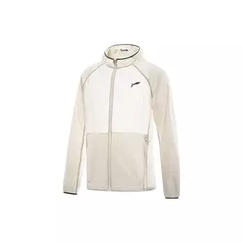 Li Ning Running Series Logo Print Color Block Спортивная дышащая солнцезащитная куртка с капюшоном Мужская куртка Moonlight-Gray AFDT417-3 M