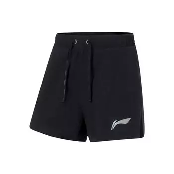 Li Ning Running Series Logo Reflective Print Drawstring Loose Sports Shorts Men Shorts Black AAPT031-6 XL