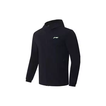 Li-Ning Running Series Логотип Лоскутная Упакованная спортивная куртка с капюшоном Мужские куртки Черные AFDS365-6 S