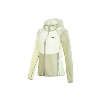 Li Ning Running Series однотонная легкая спортивная солнцезащитная куртка женская куртка тисово-зеленая светоотражающая серебристая AFDT418-1 S