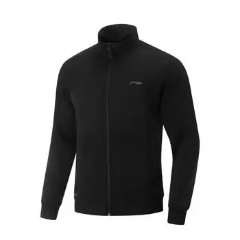 Li Ning Running Series однотонная молния воротник стойка удобная дышащая универсальная повседневная куртка мужская куртка черная AWDU573-1 S