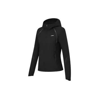 Li Ning Running Series однотонная светоотражающая флисовая теплая водонепроницаемая куртка женская куртка черная AFMT010-1 S