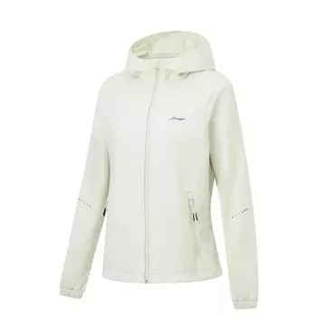 Li Ning Running Series однотонная светоотражающая спортивная куртка с логотипом женская куртка светло-чайно-зеленого цвета AFDT628-6 S