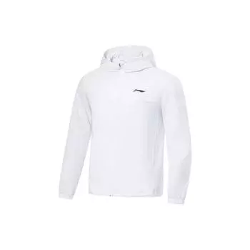 Li Ning Running Series однотонная ветровка на молнии с защитой от солнца мужские куртки белые AFDT185-5 XXXL