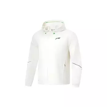 Li Ning Running Series однотонная водонепроницаемая ветровка с капюшоном для мужчин, верхняя одежда, серебристо-березово-серый AFDU051-3 XXL
