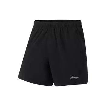 Li-Ning Running Series однотонные быстросохнущие классные спортивные шорты мужские черные AKST273-1 L