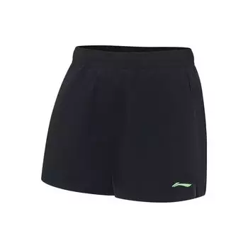 Li Ning Running Series однотонные быстросохнущие прохладные спортивные шорты женские шорты черные AKST476-1 S