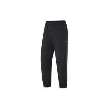 Li Ning Running Series однотонные быстросохнущие трикотажные спортивные брюки женские брюки черного цвета AYKU374-1 S