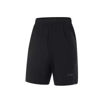 Li Ning Running Series однотонные, со средней талией, быстросохнущие, дышащие, прямые спортивные шорты, мужские шорты, черные AKSU047-1 M