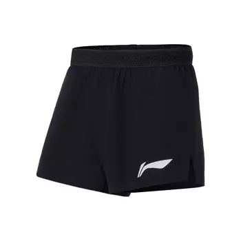 Li-Ning Running Series, однотонные спортивные шорты с логотипом и светоотражающим дизайном, мужские спортивные шорты с прямыми штанинами AAPS037-1 XL