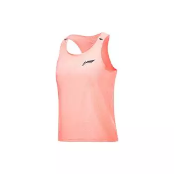 Li Ning Running Series однотонный логотип круглый вырез без рукавов спортивный жилет женский жилет флуоресцентно-оранжевый AAYU006-4 M