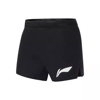 Li Ning Running Series однотонный логотип светоотражающий принт прямые спортивные шорты женские шорты черные AAPS038-1 M