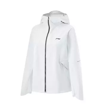 Li Ning Running Series Повседневная удобная ветровка с капюшоном на молнии Женская верхняя одежда Стандарт-белый AFDV044-2 M