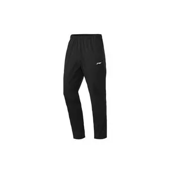Li Ning Running Series повседневные прямые спортивные брюки мужские стандартные-черные AYKQ855-1 S