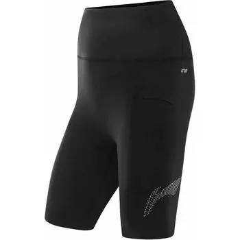 Li Ning Running Series Slim Fit Logo Эластичные спортивные шорты средней талии Женские шорты черного цвета AUSV006-1 XS