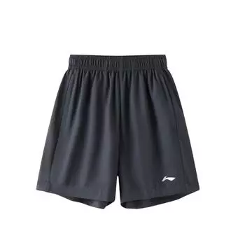 Li Ning Running Series сплошной цветной логотип с принтом спортивные тренировочные прямые шорты мужские шорты чернильно-серого цвета AKST633-3 M