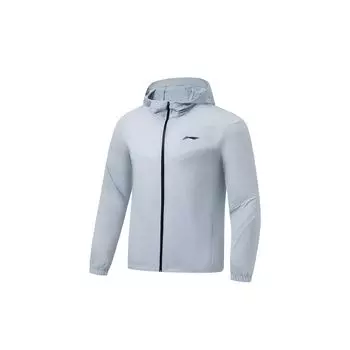 Li Ning Running Series UPF 50+ однотонная, ледяная, удобная, влагоотводящая, светоотражающая, солнцезащитная одежда, мужская одежда, темно-синий AFDT185-11 XXXL