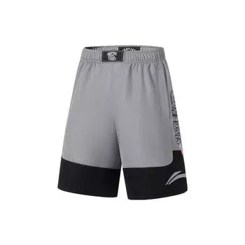 Li-Ning с буквенным принтом, цветные блоки, эластичная резинка на талии, прямые быстросохнущие спортивные шорты, мужские штаны, серо-серый, черный, AAPT045-9 S