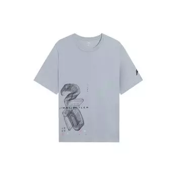 Li Ning с логотипом и буквенным принтом, однотонная футболка с круглым вырезом и короткими рукавами, мужские топы, серая ATSS371-5 M