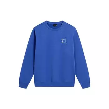 Li-Ning с подкладкой Culture Series, однотонный бархатный теплый свободный пуловер, мужской свитшот, ярко-синий AWDT901-2 L